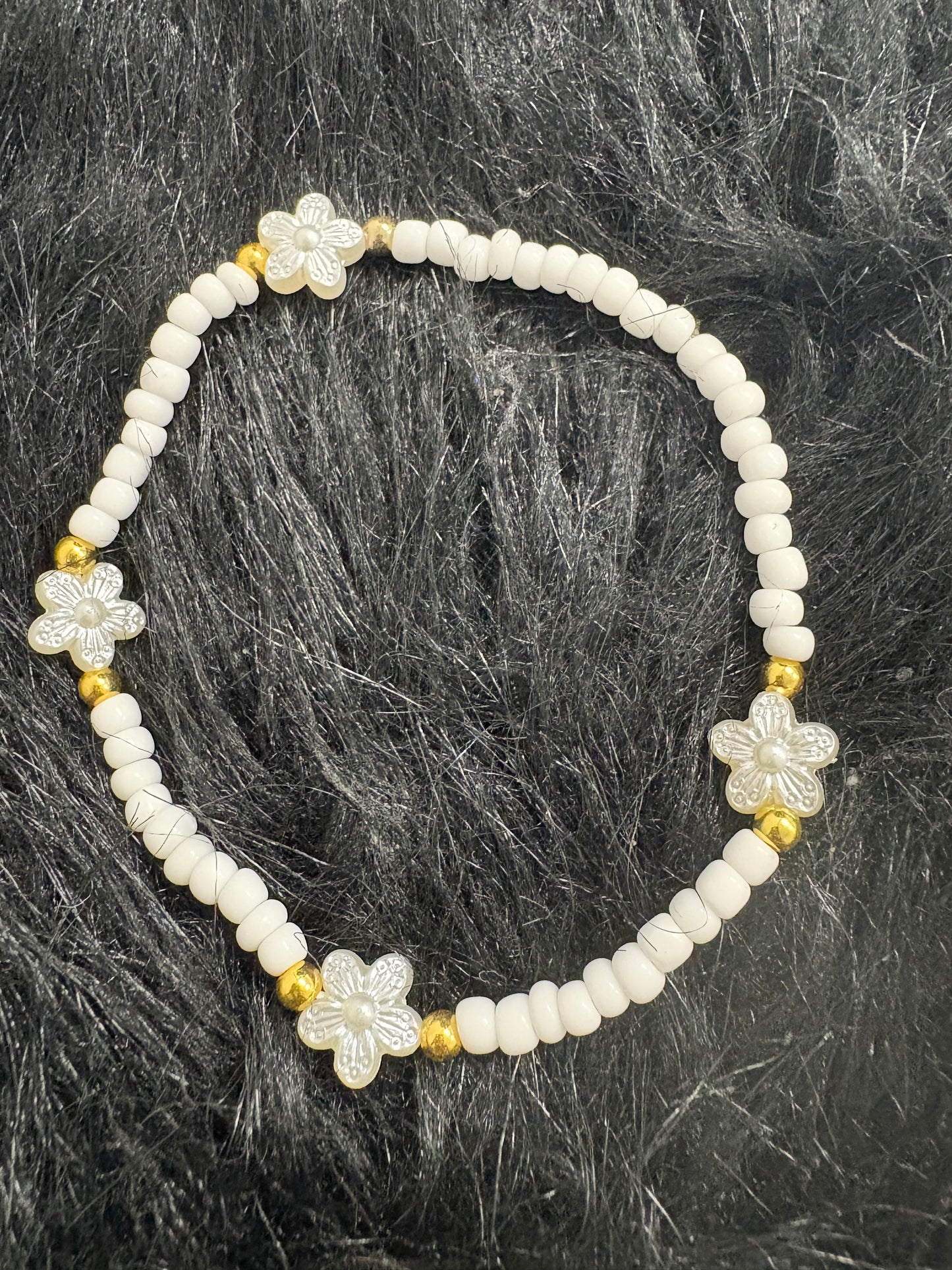 White Flower Anklet