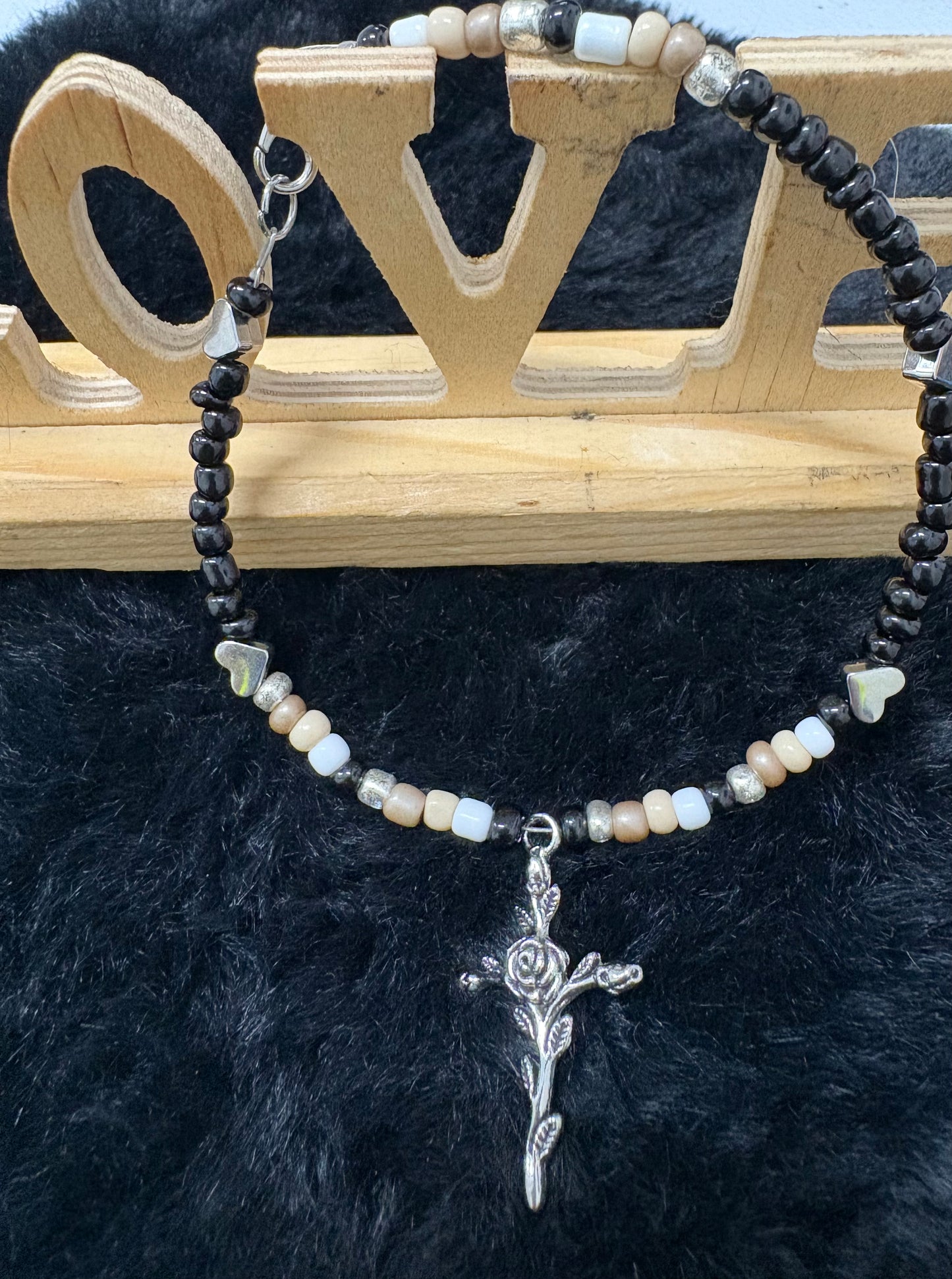Earth Tones w/ Flower Cross and Hearts