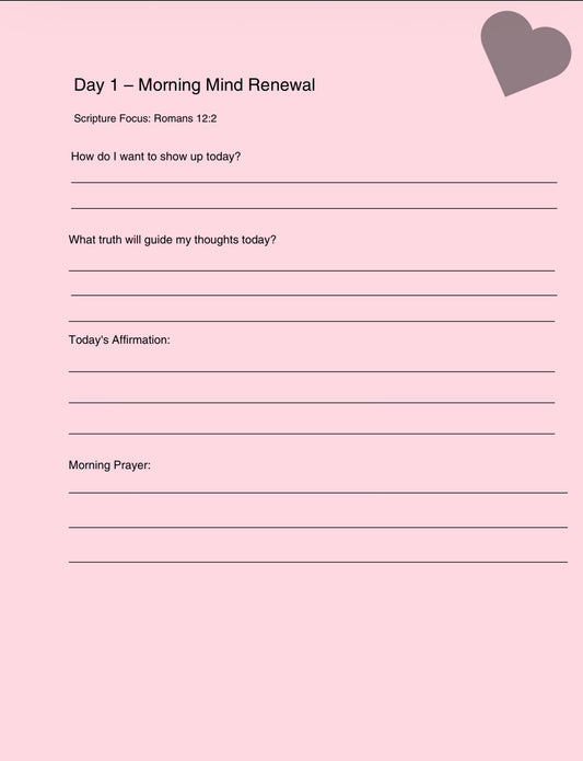 30 Day Mind Renewal Journal
