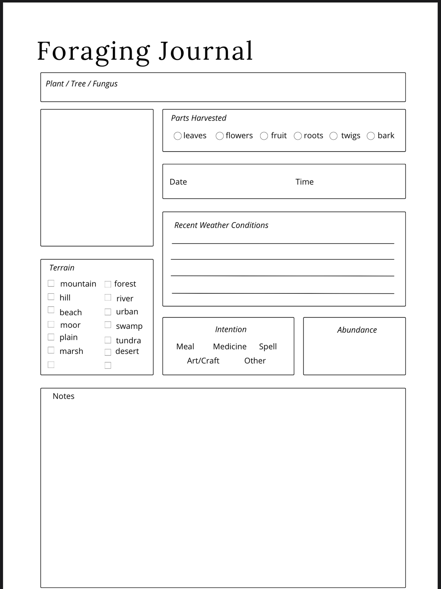 Herbs & Essential Oils Planner