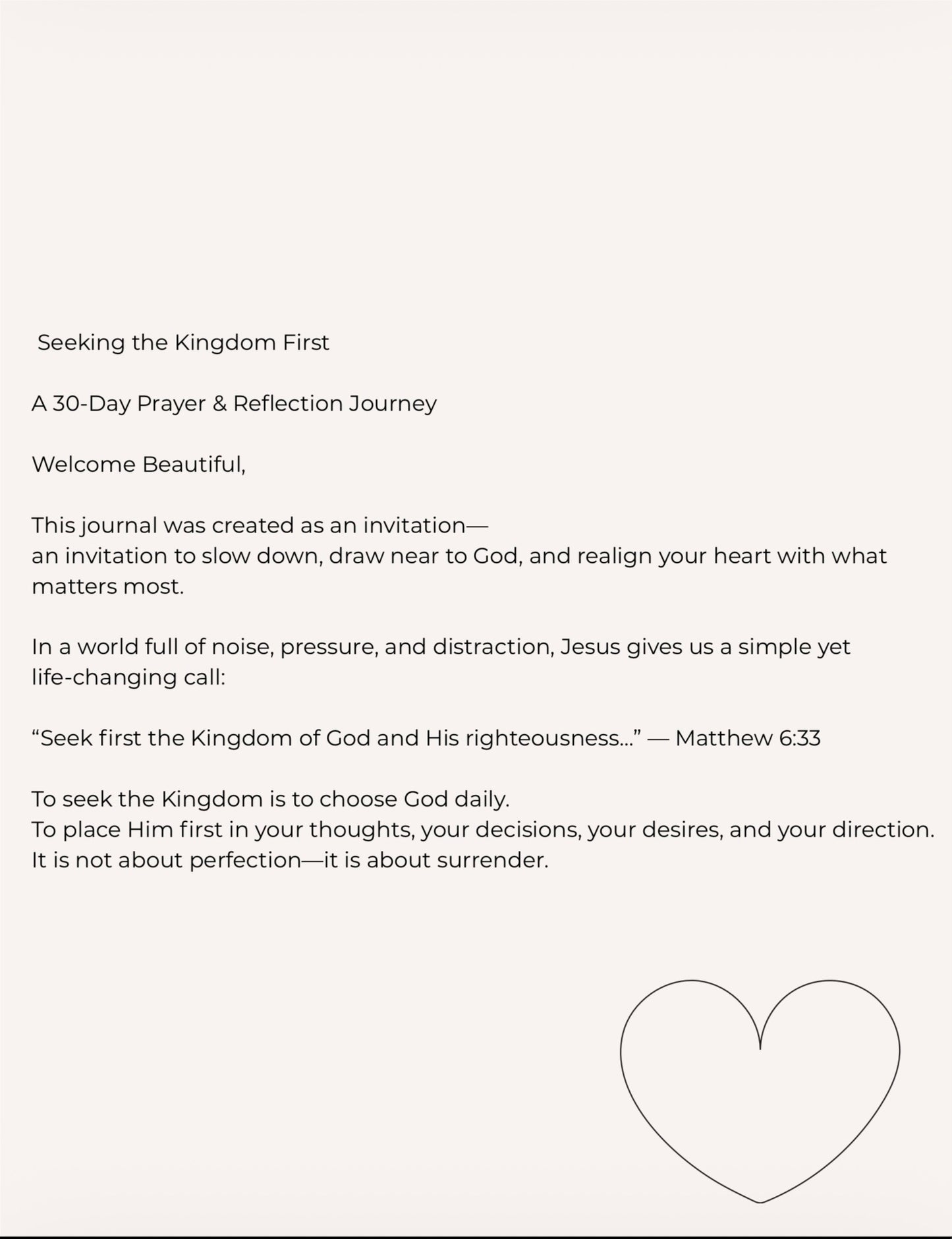 Seeking The Kingdom of God Journal