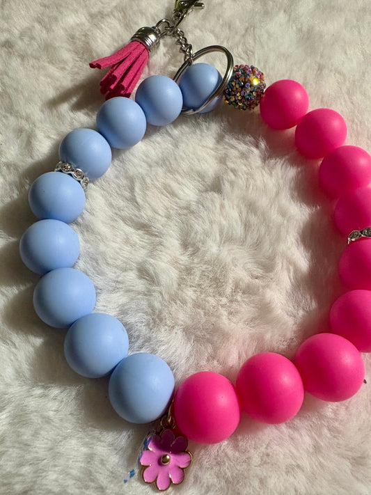 Candy Keychain Hot Pink and Blue