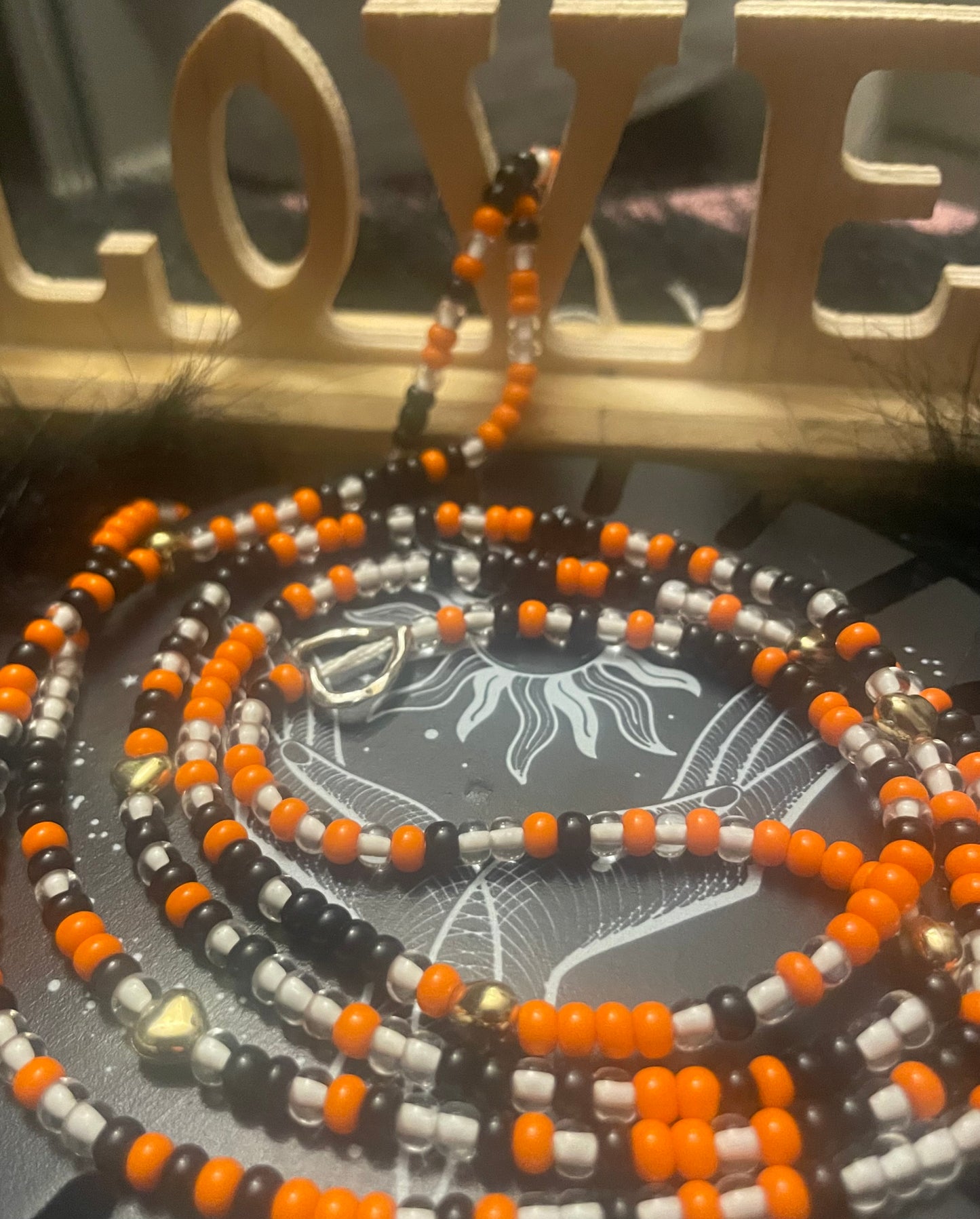 Orange and Black Waistbeads for Beautiful Bosses