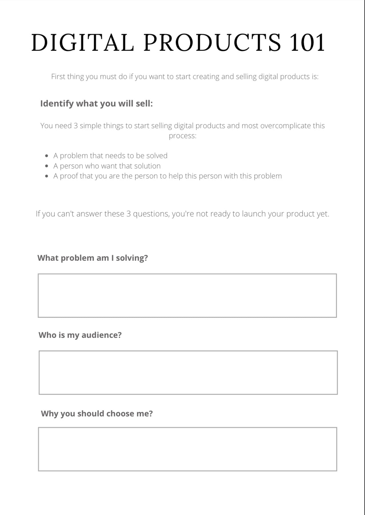 Digital Product Planner