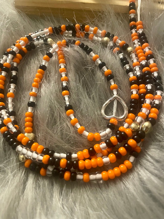 Orange and Black Waistbeads for Beautiful Bosses