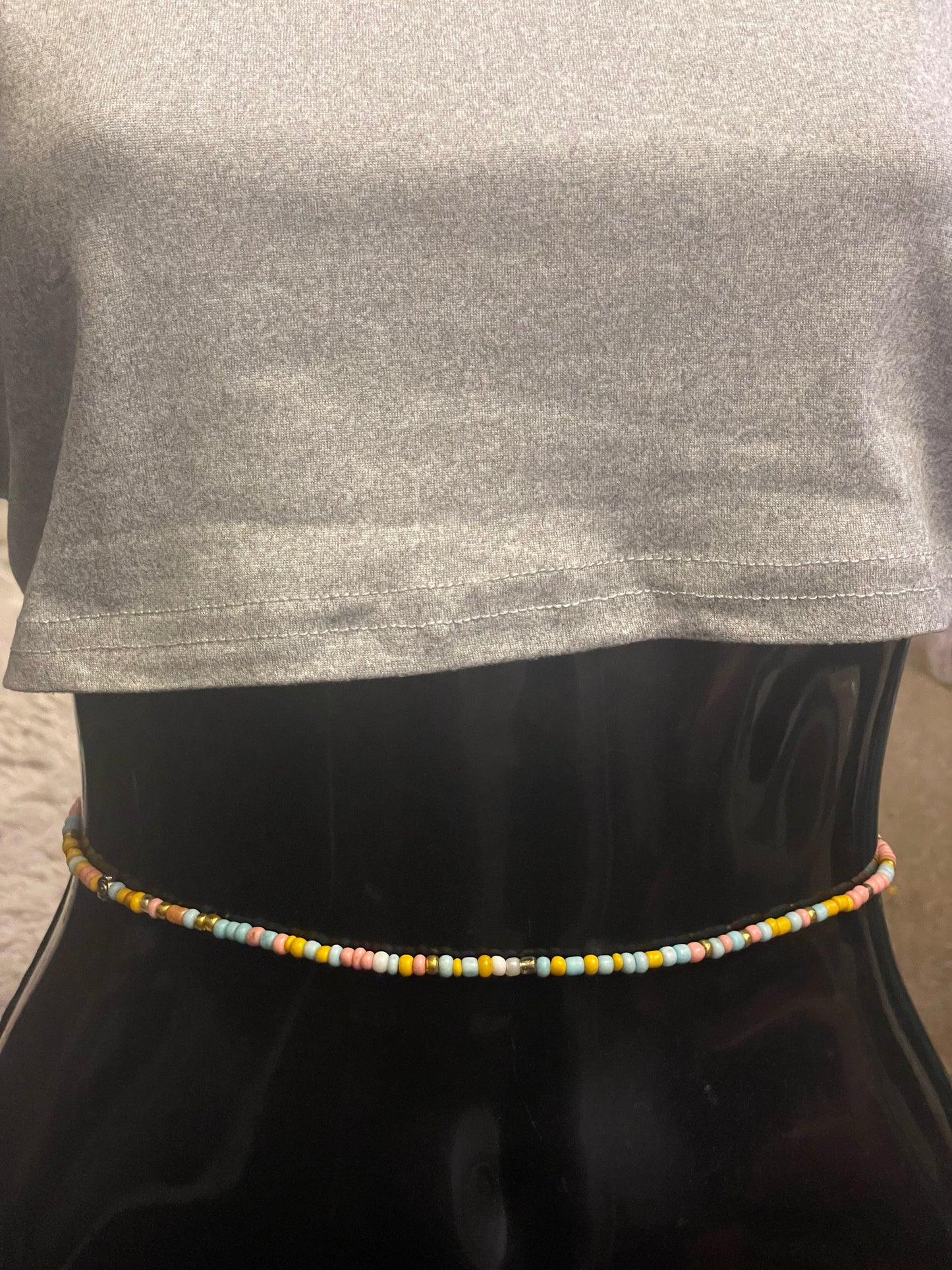 Pink Blue and Yellow Waistbeads for Beautiful Bosses