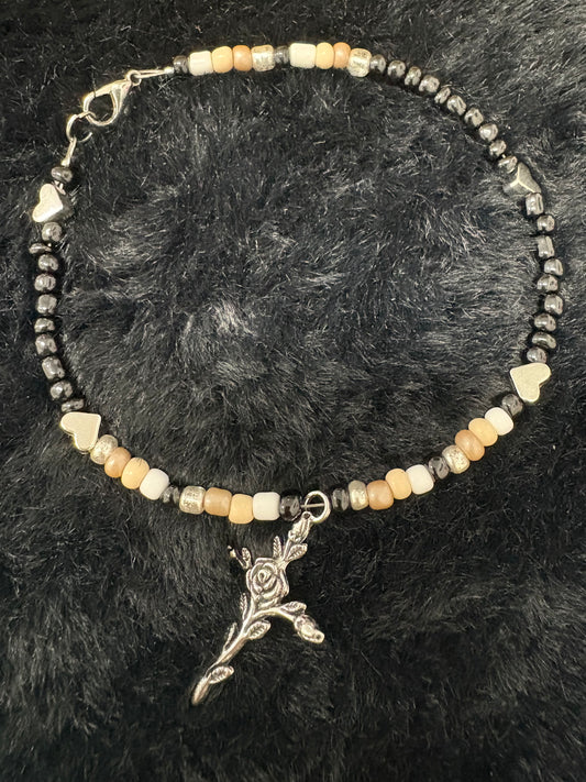 Earth Tones w/ Flower Cross and Hearts