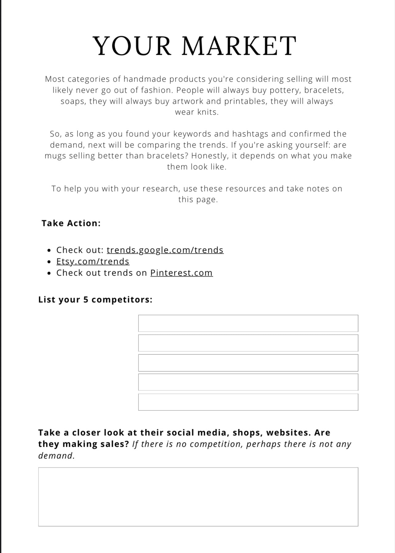 Handmade Business Planner