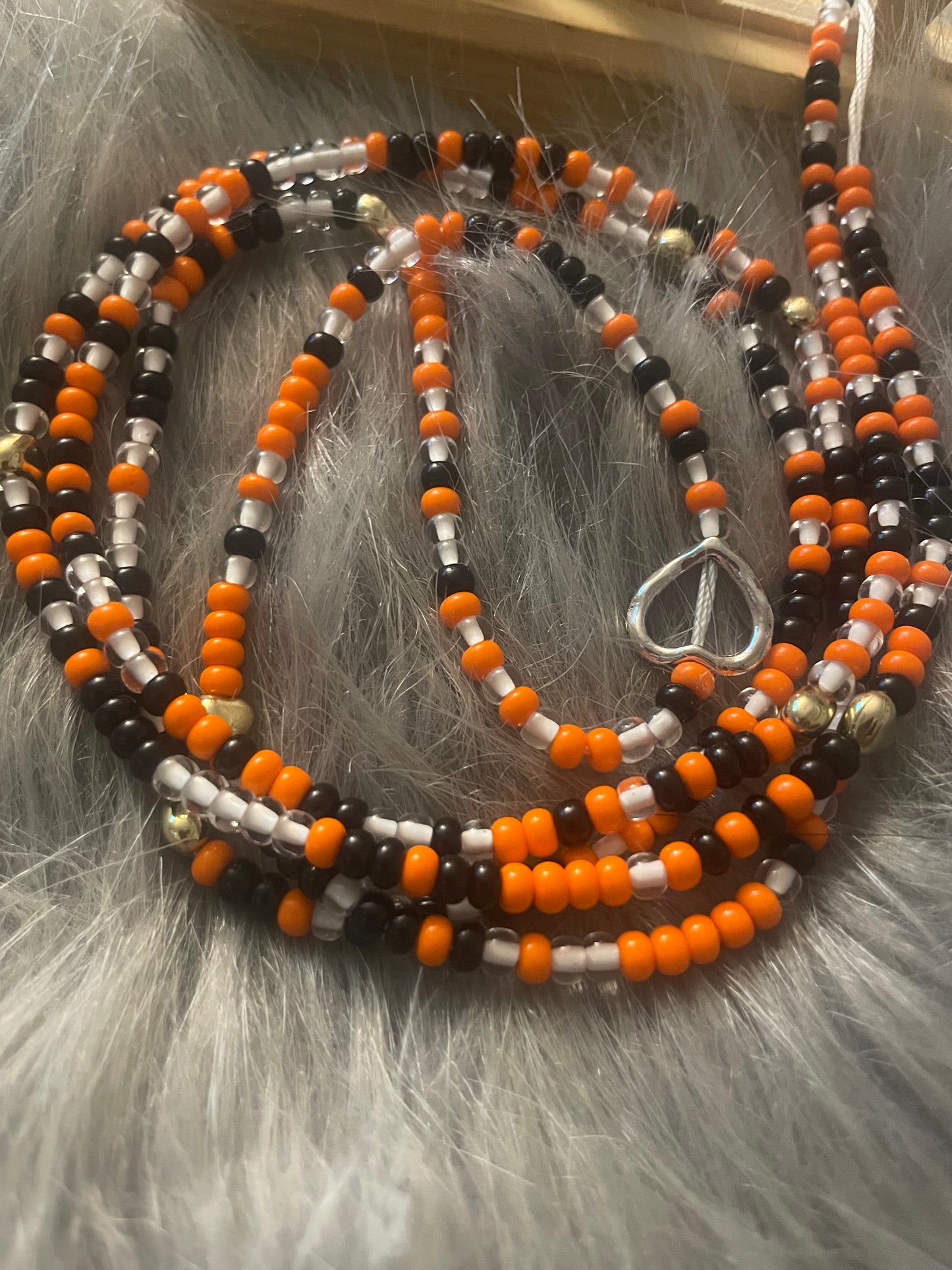 Orange and Black Waistbeads for Beautiful Bosses