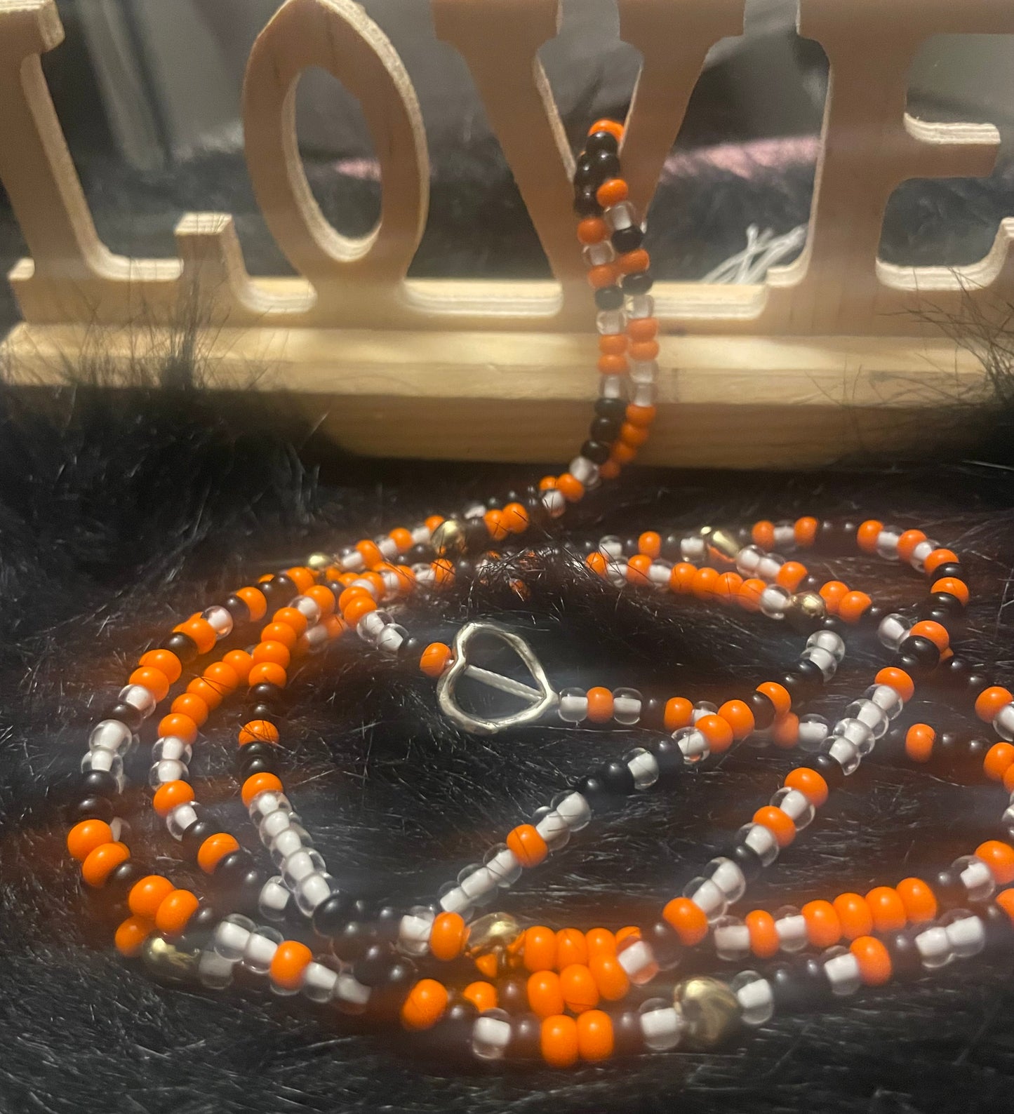 Orange and Black Waistbeads for Beautiful Bosses