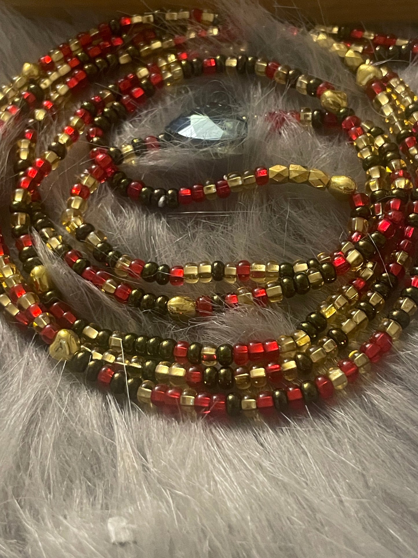 Red and Gold Waistbeads for Beautiful Bosses