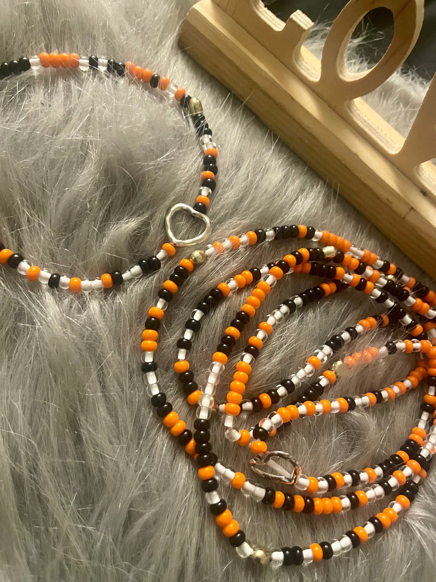 Orange and Black Waistbeads for Beautiful Bosses