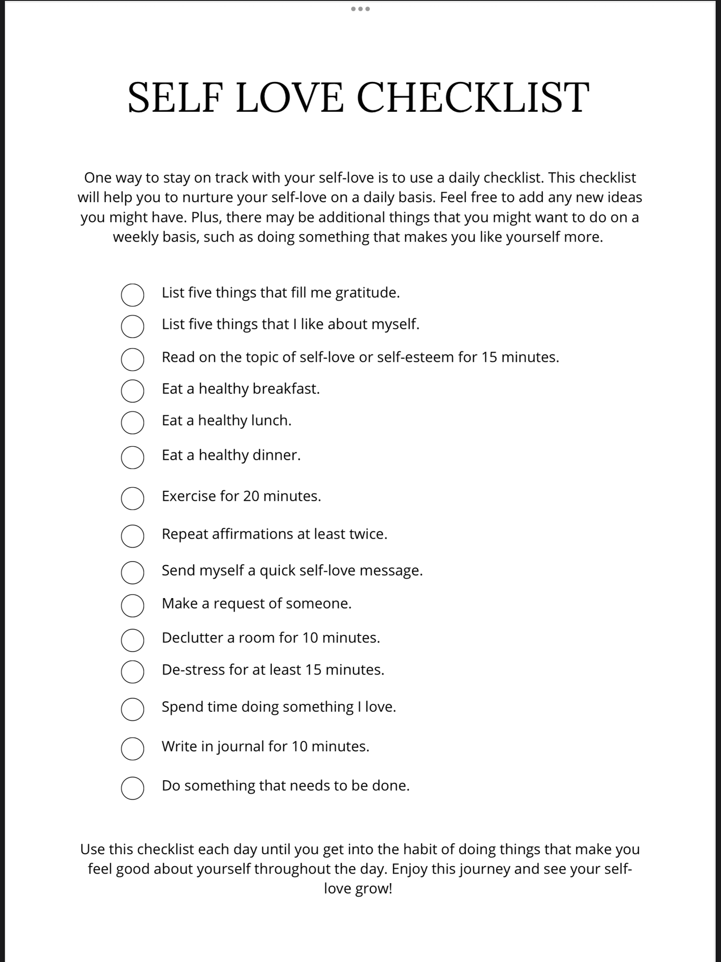 Self Love Planner for Beautiful Bosses